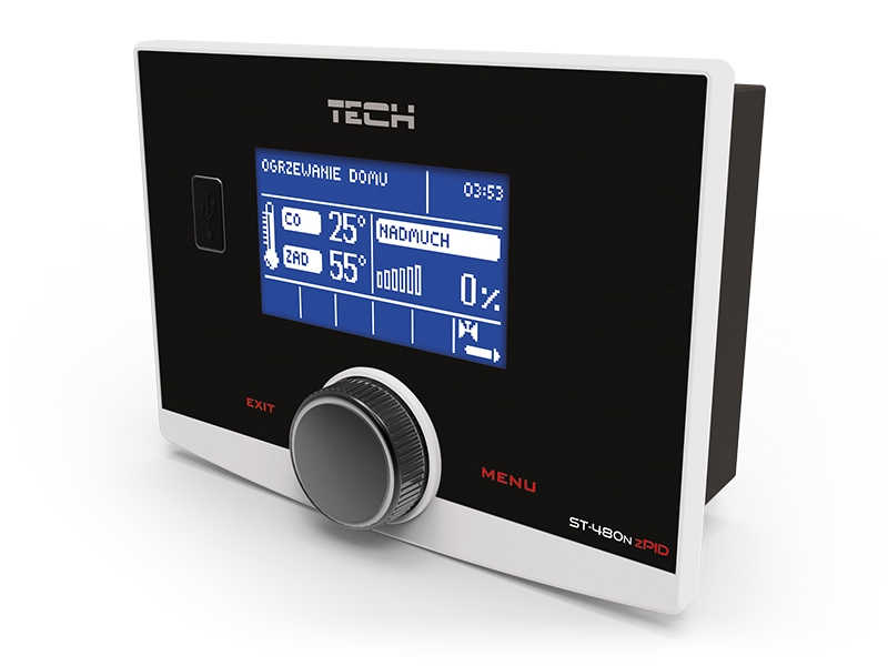 Контроллера для твердотопливных котлов с автоматической подачей топлива - ST-480 zPID